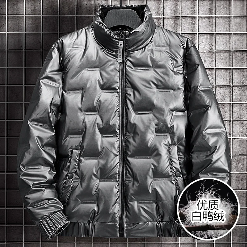 casual thick winter solid 2023 color white duck down men's plus size down jacket fashion warm jacket