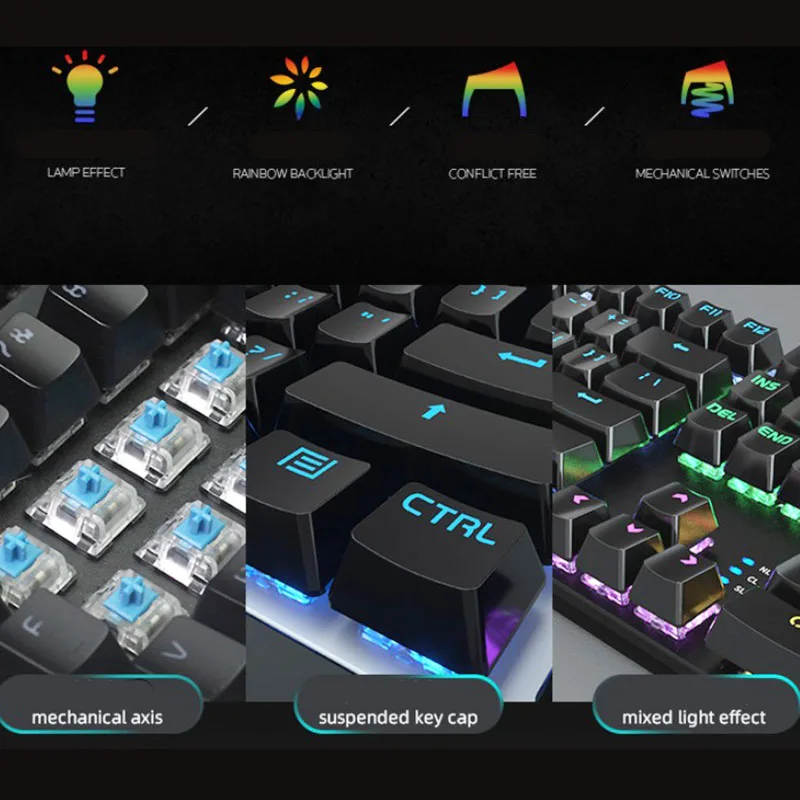 Механическая клавиатура SPK8401 с зеленой осью цветная игровая в стиле стимпанк