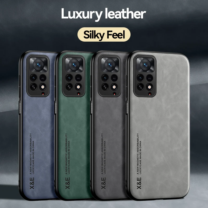 

Luxury Leather Silky Feel Phone Case For Xiaomi 10 10T 11 11T Lite 12 POCO X3 NFC M3 F3 F2 X2 X4 F3 Pro Ultra Car Magnetic Cover