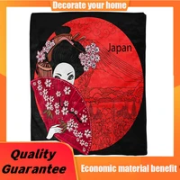 rouihot 60x80 inches throw blanket japan geisha japanese woman asian beautiful billboard black haired warm cozy print flannel