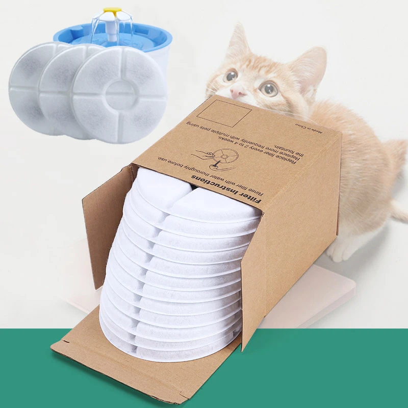 

Replaced Activated Carbon Filter For Cat Water Drinking Fountain Replacement Filters Pet Dog Round Fountain Dispenser