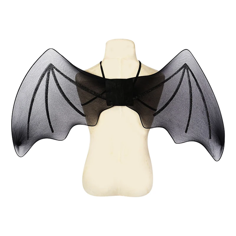 

Devil Black Bat Wings Halloween Party Props Evil Angel Wings Masquerade Fancy Dress Up Black Wings Demon Cosplay Accessories
