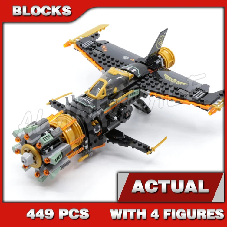 

449pcs Shinobi Legacy Boulder Blaster Shooting Airplane Prison Golden Kai 11658 Building Block Sets Compatible With Model