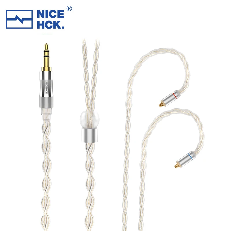 

NICEHC SilverDay Upgrade Wire 5N Silver Plated OCC Earphone Cable 3.5/2.5/4.4mm MMCX/2Pin/QDC Connector for KZ ASX ZES ZEX LZ A7