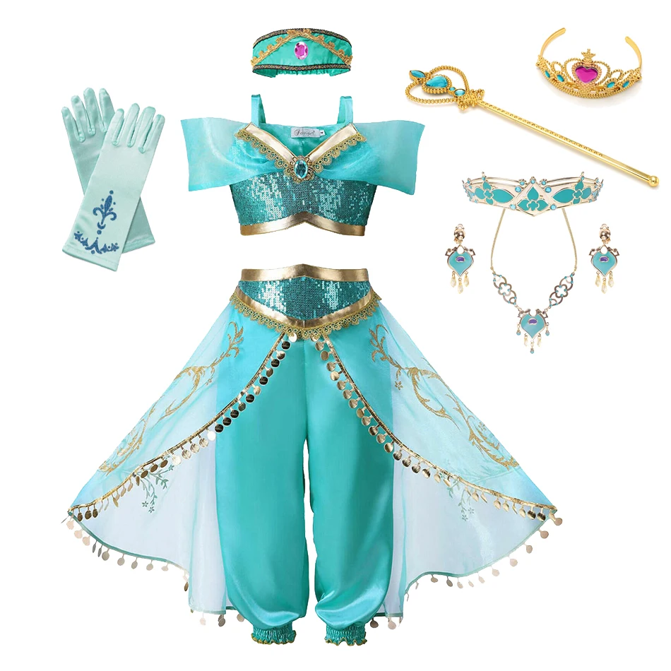 Платье принцессы Диснея Жасмин для девочек длиной до середины икры