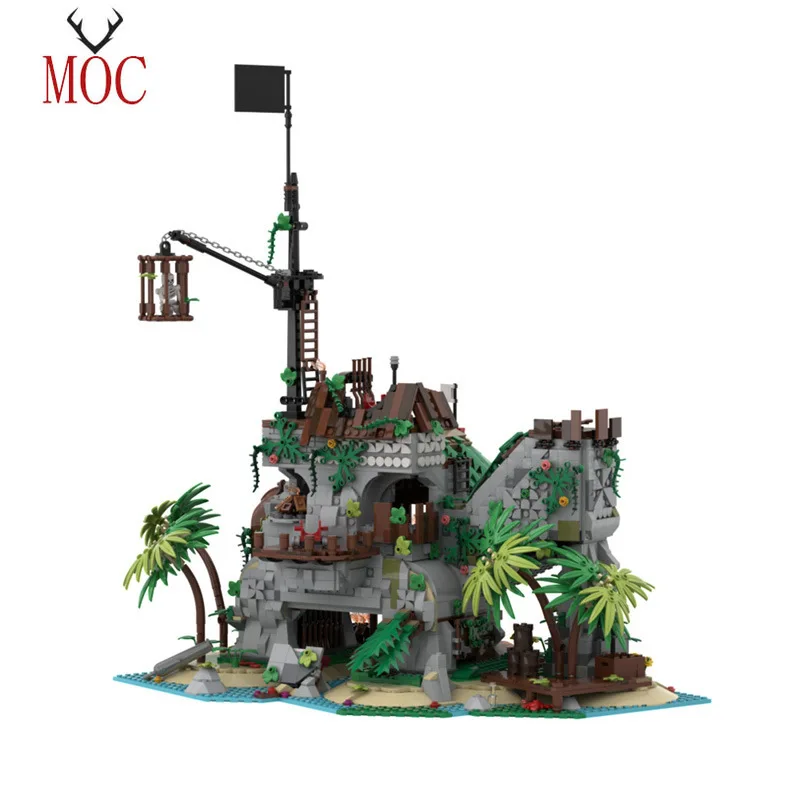 

MOC Forbidden Island 21322 Barracuda Bay Pirate Shelter Bricks City Buildings Set Model Children Toys for Boys Building Blocks