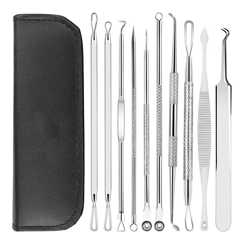 

Beauty Blackhead Remover Steel Extractor Pimple Acne Tool Kit Face Skin Care Tools Needles Facial Pore Cleaner