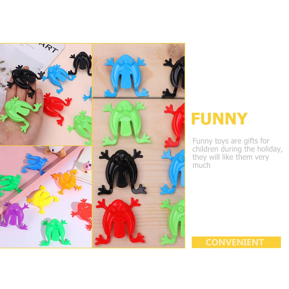 100 шт. забавные игрушки-писточки пластиковые лягушки мини-мультфильм прыжки