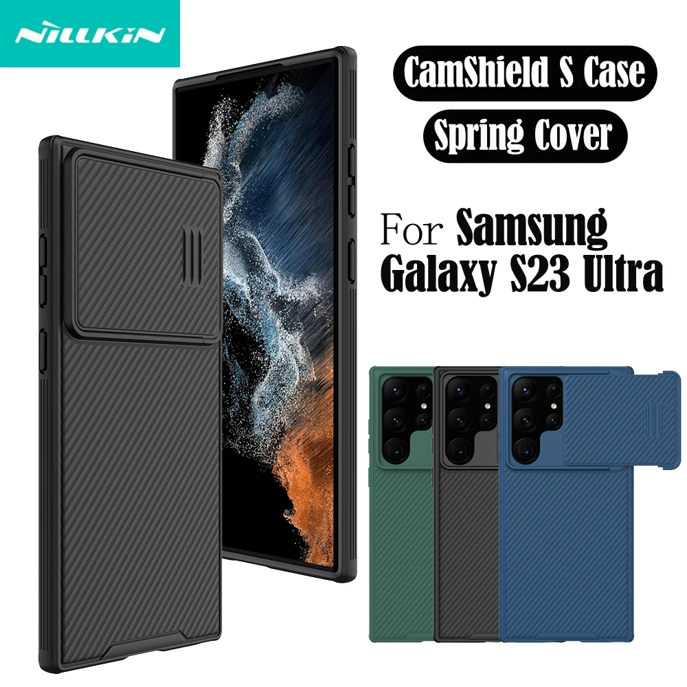 

Чехол NILLKIN для Samsung Galaxy S23 Ультра чехол CamShield S съемный защитный чехол с окошком и пружиной для камеры Samsung S23 Ultra