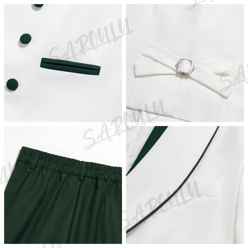 Зеленый Детский Костюм Из Четырех Предметов С Пиджаком Жилетом