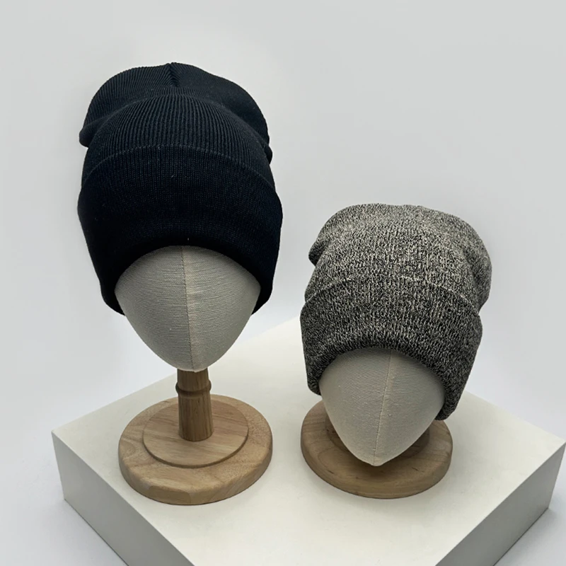 Autumn and Winter New Unisex British Retro Solid Knitted Hats Warm Outdoor Versatile Casual Beanies Simple Fashion Couple Soft