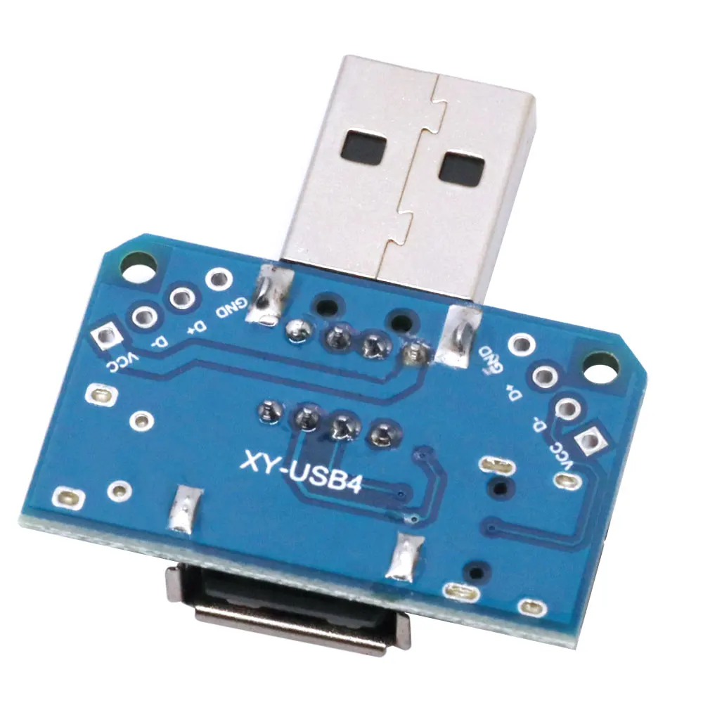 Фото Разъем USB-головки коммутатора с разъемом Type-c Micro USB «мама» 2,54-4P тестовая плата передачи USB-адаптер XY-USB4 №4