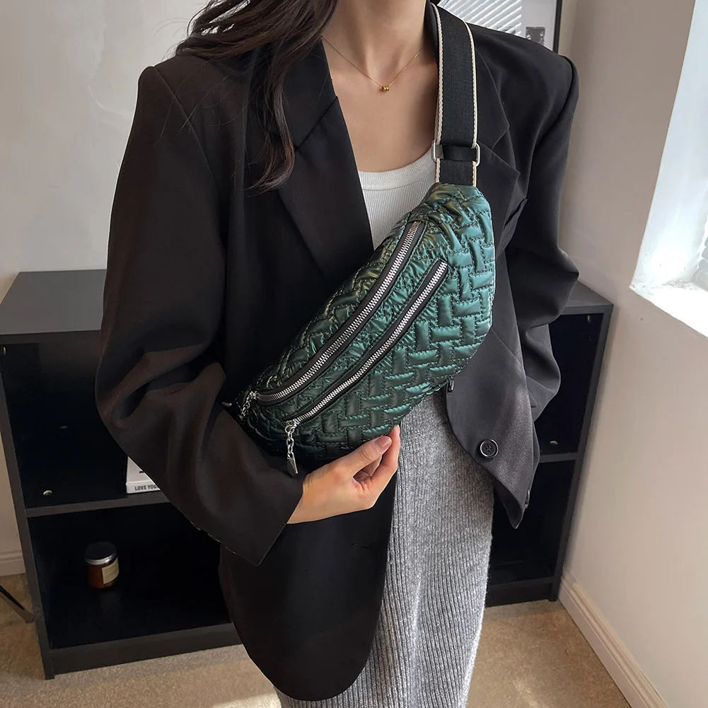 

Модная женская нагрудная сумка на молнии, сумки через плечо с хлопковой подкладкой, Женский дорожный кошелек с регулируемым ремнем