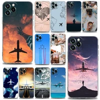aircraft plane airplane phone case for iphone 13 12 11 se 2022 x xr xs 8 7 6 6s pro mini max plus soft silicone case