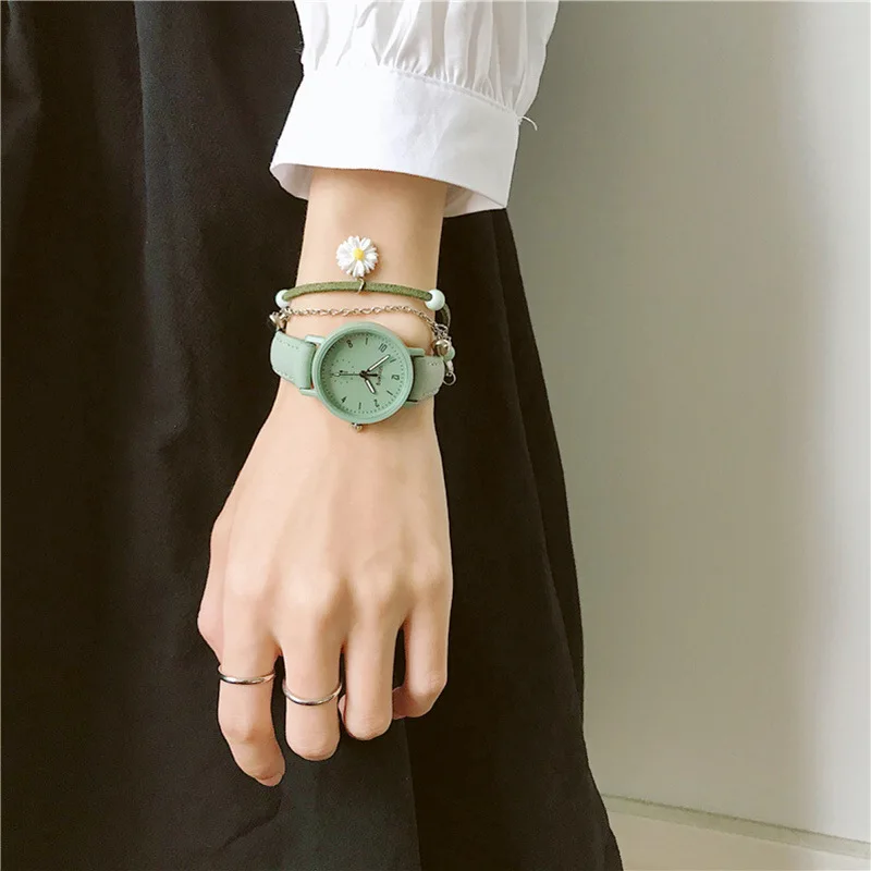 

Women Watches Fashion Simple Numerals Bracelet Leather Strap Ladies Quartz Watch Clock for Women Holidays Gift