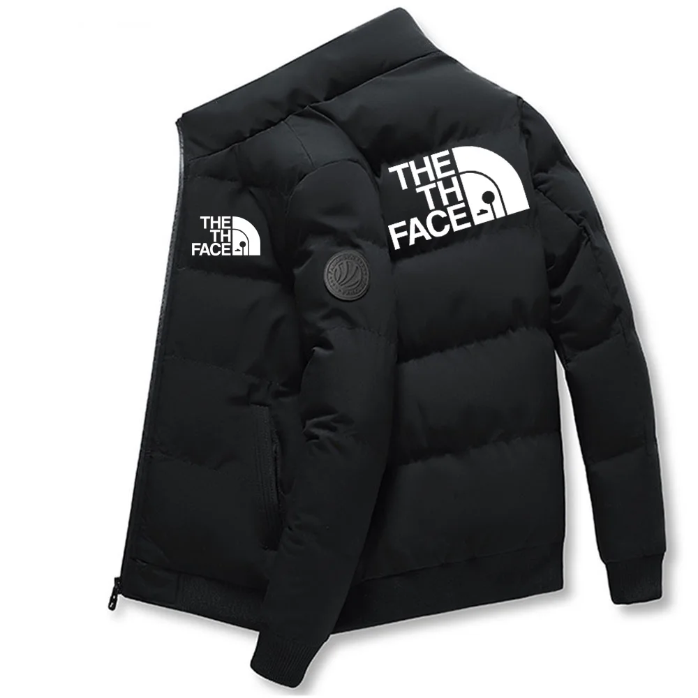 

Зимняя мужская теплая куртка 2023, холодное пальто NY с буквенным принтом, парка с хлопковым наполнителем, Брендовое модное пальто с воротником-стойкой на молнии