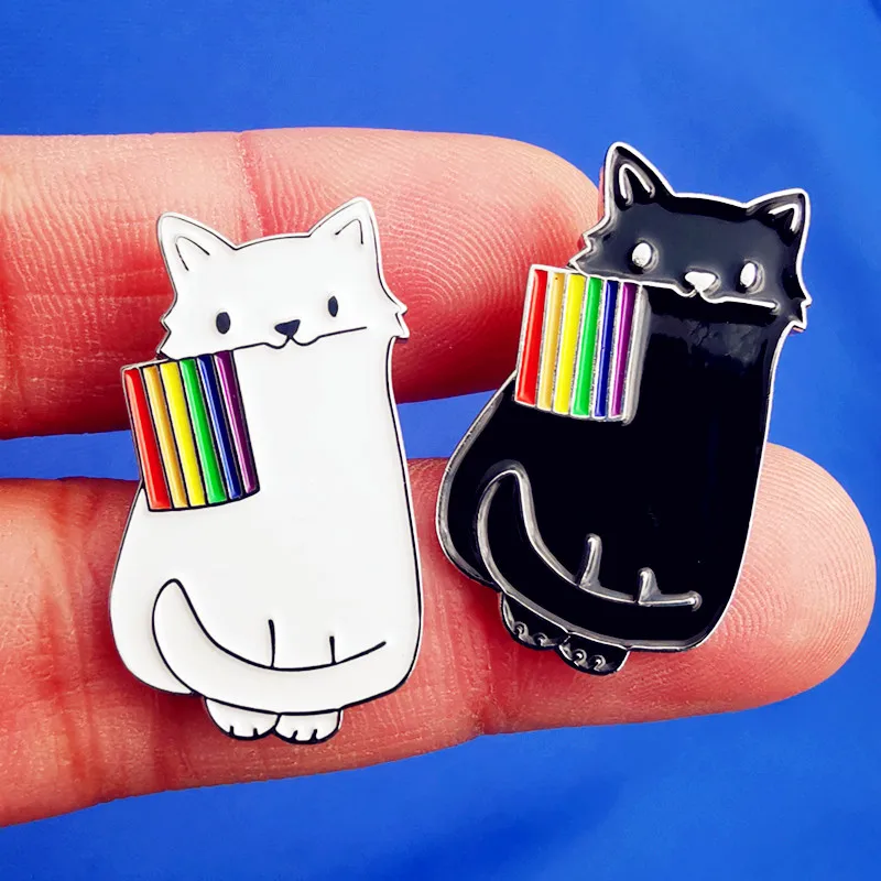 Purride Кот ЛГБТ гордость Радужный Флаг Женская и Мужская модная Бижутерия