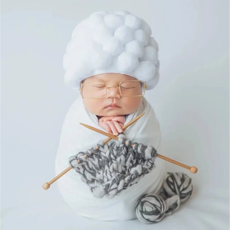 

Newborn Photo Props Posing Props Knitting Woolen Yarn Ball Baby Photo-Shooting Posing Furniture Infant Photostudio Props QX2D