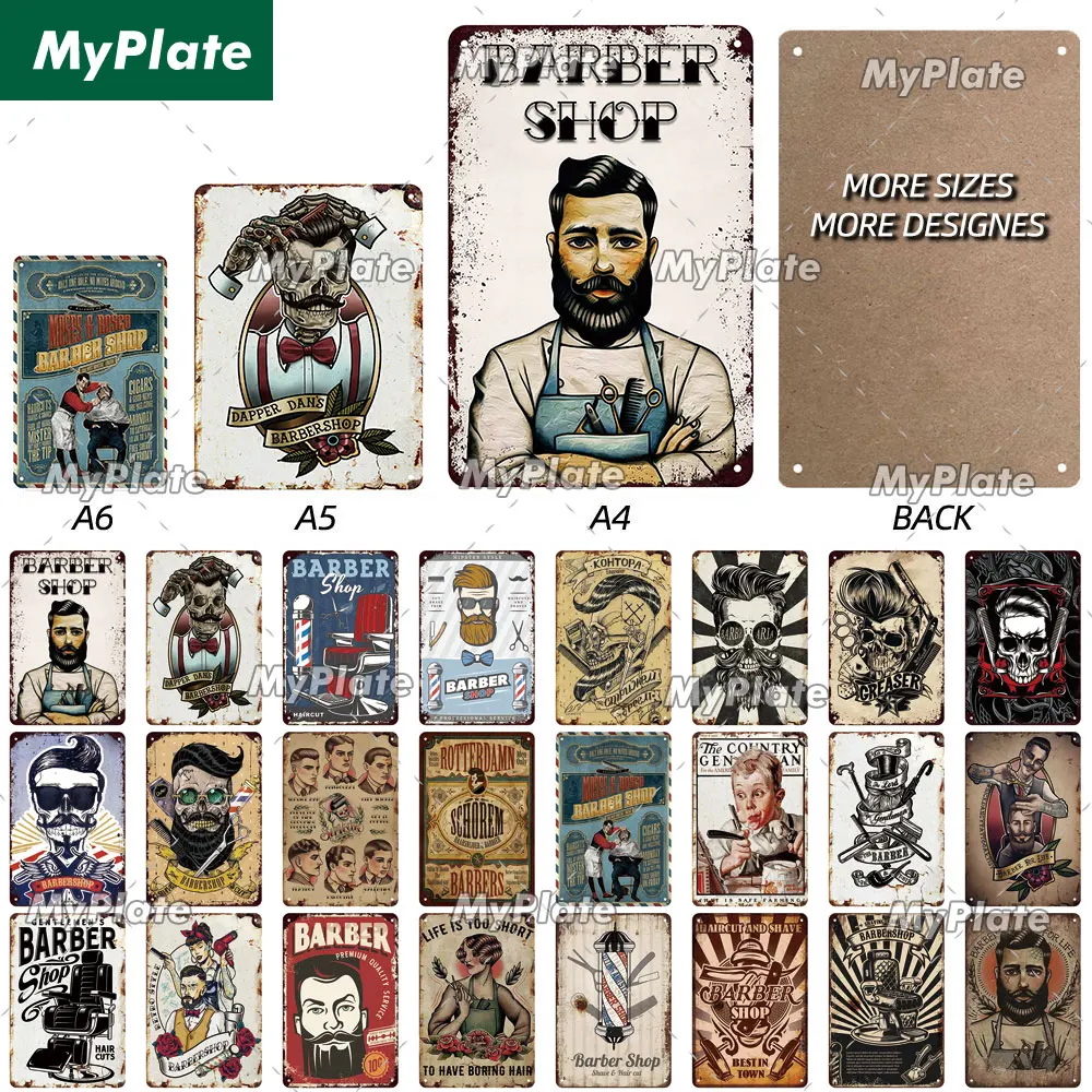 

[MyPlate] Barber Shop Rules Wooden Sign Wood Plaque Plate Painting For Pub Bar Home Wall Decoration Poster Gift Custom Made