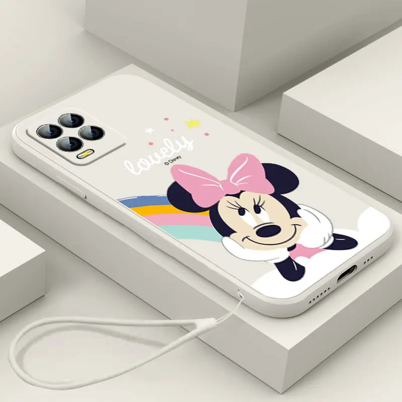 

Mickey Love Minnie Disney Phone Case For OPPO Realme C2 C11 5 5i 6 6i 6S 7 7i 8 8i 9 9i Pro Liquid Rope Funda Cover Soft Back