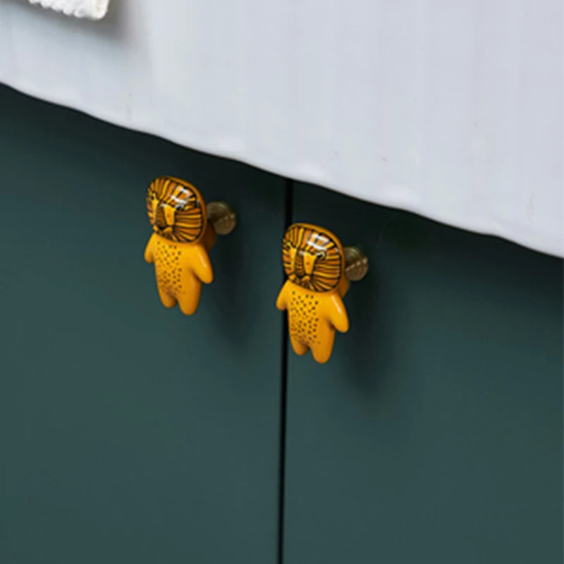 Мультяшная мебель ручки в виде животных ручка ящика для шкафов и ящиков льва