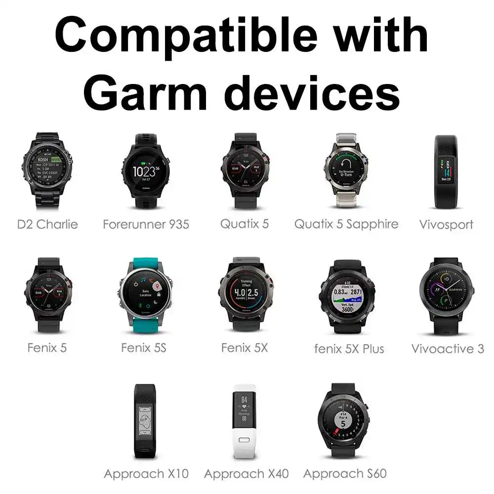 Док-станция для синхронизации данных и зарядки USB черная совместимая с Garmin Fenix 7 7S