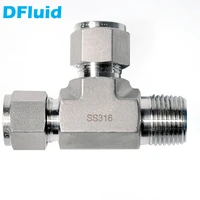 ss316l male run tee 18 14 38 12 inch lok male npt tube fitting connector 3000psi stainless steel replace swagelok