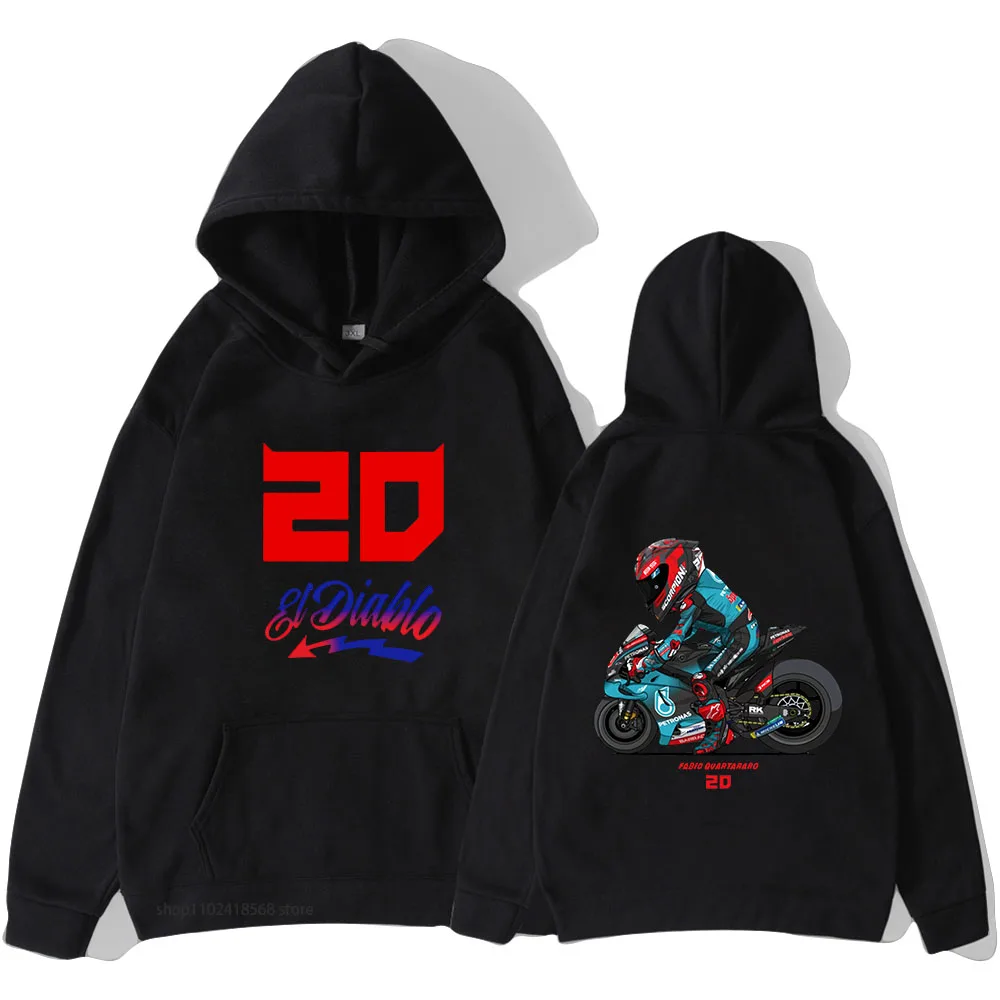 

Men Women Clothing Fabio Quartararo 20 Hoodies El Diablo Fan Art Superbike Moto GP Sweatshirt Harajuku Casual Graphic Streetwear