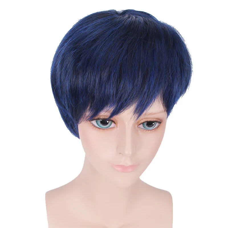 Парик для косплея Аниме Kuroko no Basuke GAKUEN Aomine Daiki Короткие термостойкие синтетические