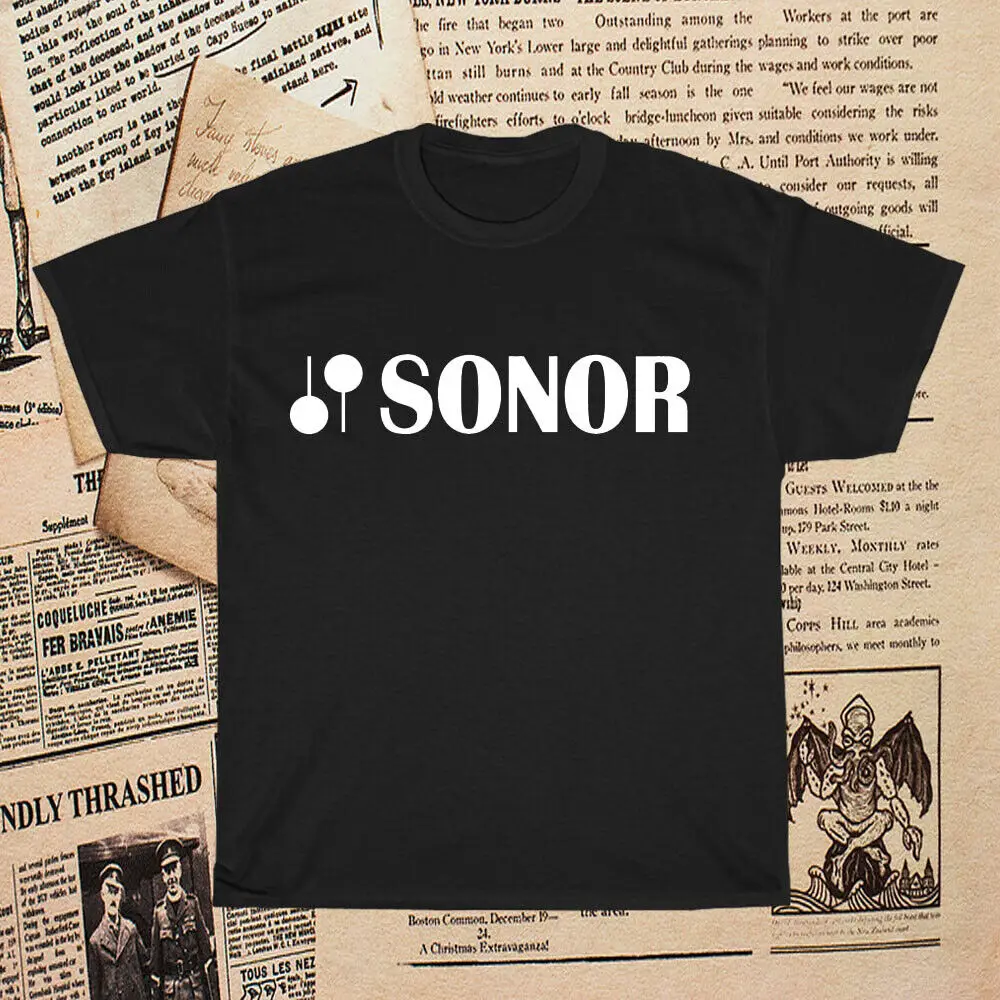 Фото Новая мужская футболка SONOR с музыкальным логотипом барабана, Забавный размер от S до 5XL №1