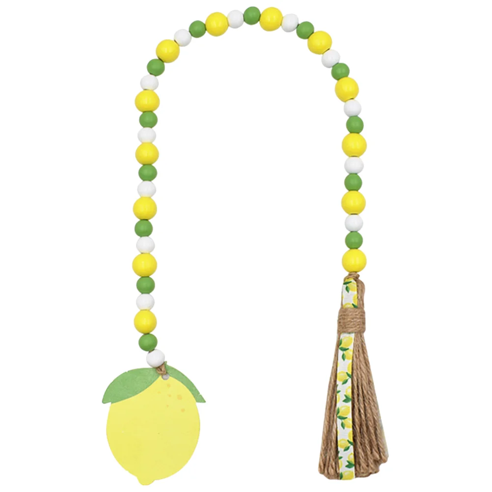 

House Decorations Home Lemon Wood Bead Hanging String Beaded Decorate 68X1.6X1.6cm Wooden Beads Garland Party Supply