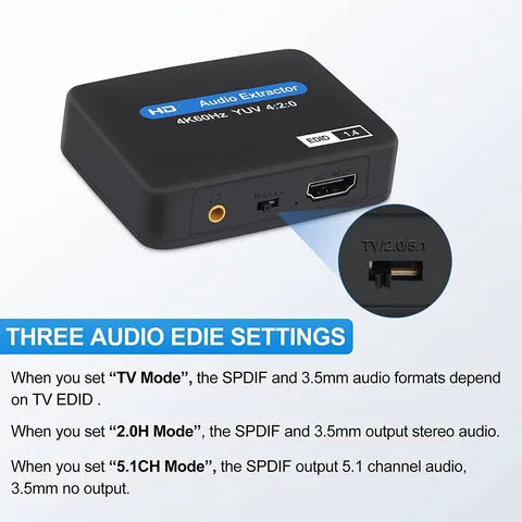 HDMI-совместимый аудио экстрактор 4K X 2K оптический TOSLINK SPDIF + 3,5 мм стерео экстрактор аудио сплиттер с usb-кабелем