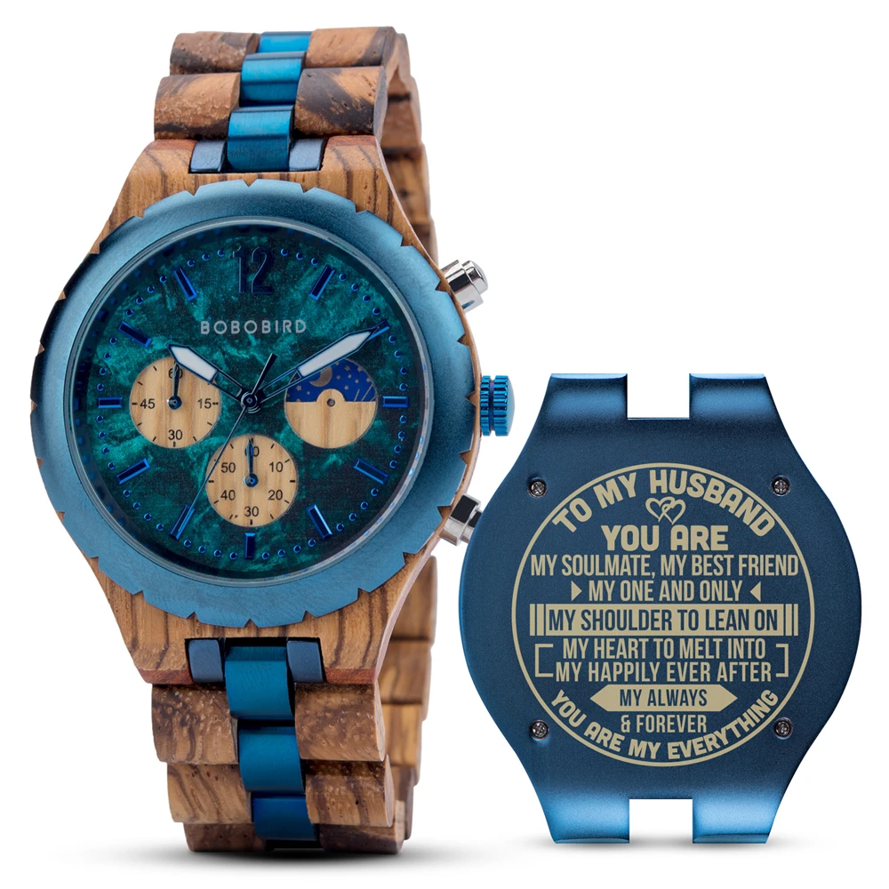 Подарок на день отца! Мужские деревянные часы с гравировкой модные роскошные