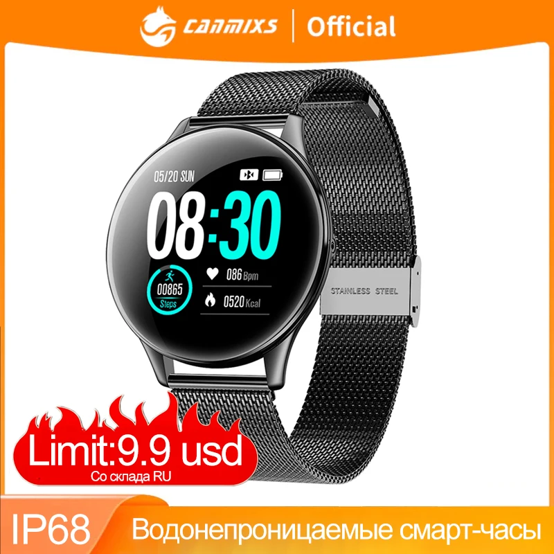 

CanMixs SN58 Smart Watch men IP68 Waterproof Smartwatch Heart Rate Monitor Control Smart fitness Trackers Men Women Android iOS