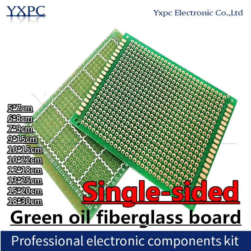 

5x7 6x8 7x9 9x15 10x15 10x22 12x18 13x25 15x20 18x30 Single-sided Prototype Diy Universal Printed Circuit PCB Board Protoboard