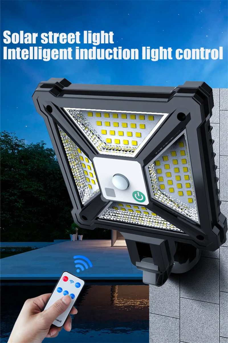 

Solar LED Light Outdoor Solar Wall Lamp Remote Control Waterproof PIR Motion Sensor 3 Mode Street Garden Garage Door Pathway