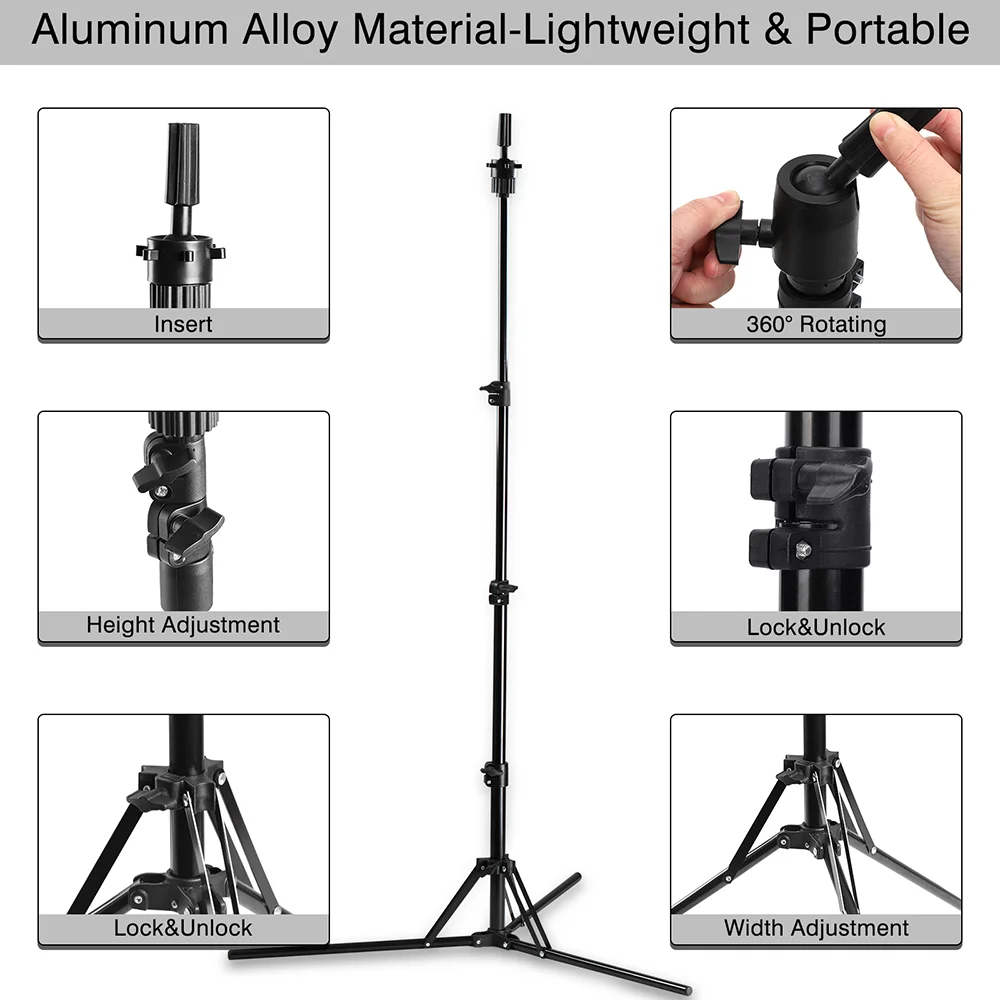 Adjustable Wig Stand Training Head Tripod 20-63 Inch Long Tripod Stand Mannequin Head Tripod Hairdressing Hair Tools Accessories