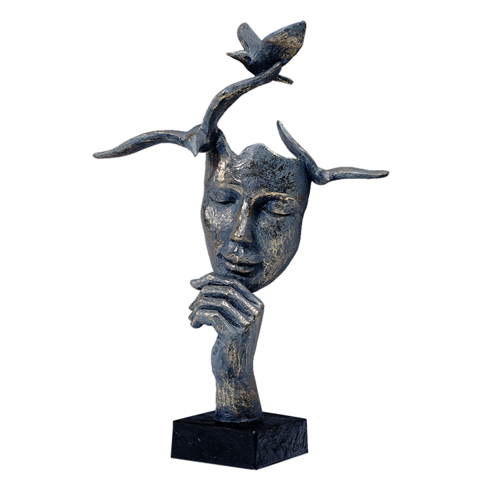 

New Resin Retro Mask Miniature Figurines For Home Thinker Statues Head Sculpture Interior Decoration Christmas Desk Decor
