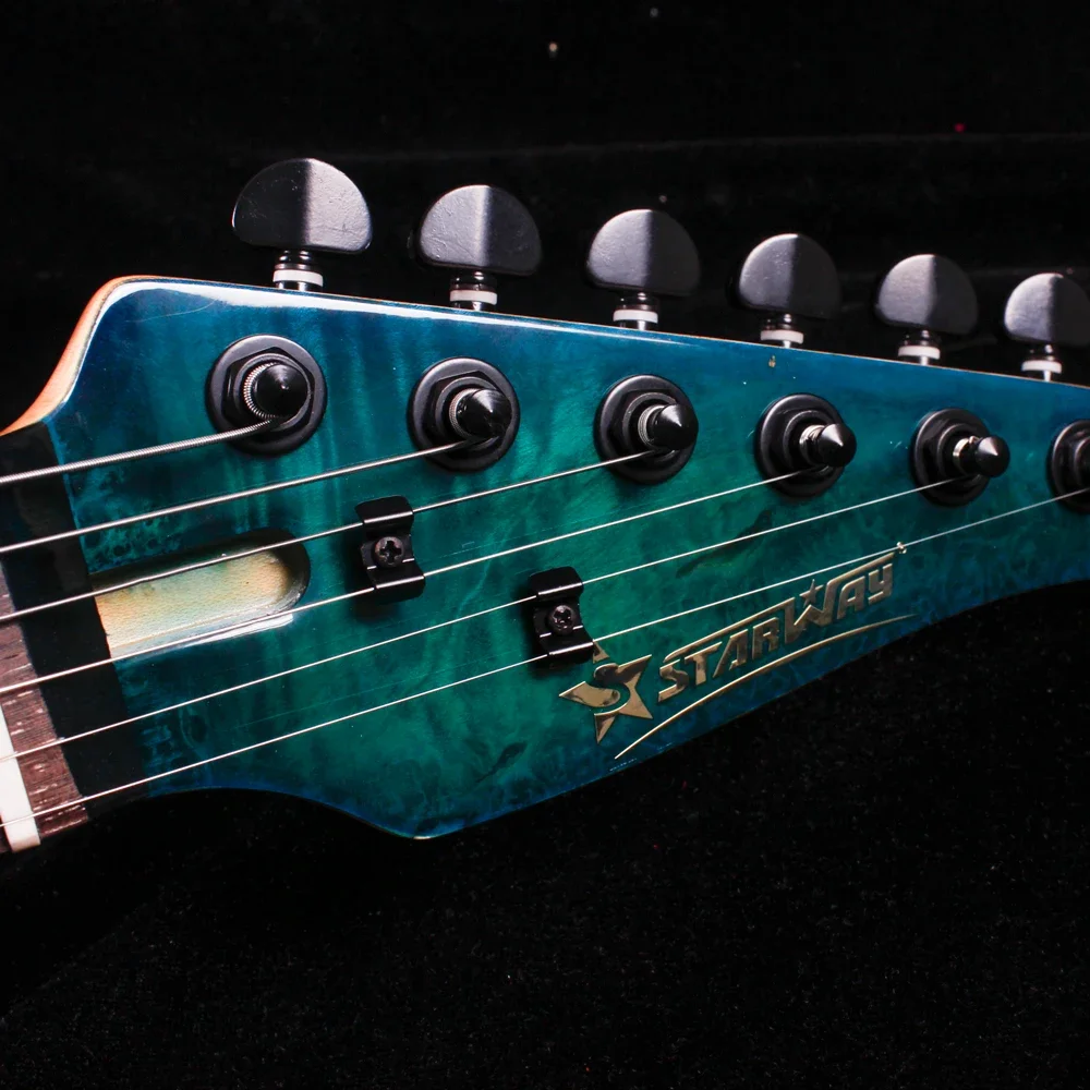 Самая продаваемая 6-струнная электрогитара Starway E296 из липы с яркой полосой