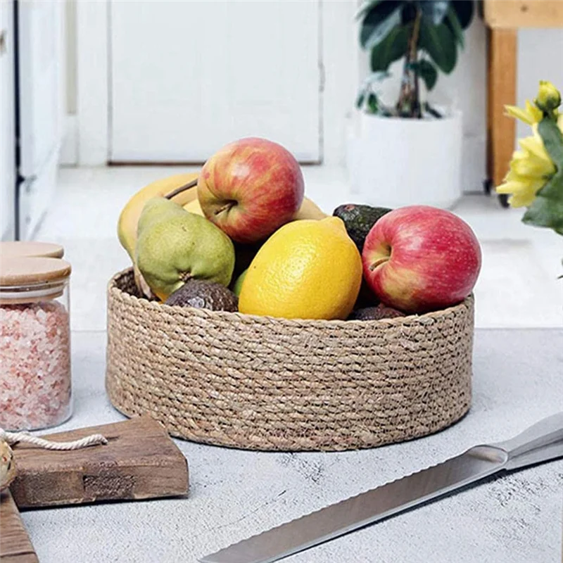 Соломенная плетеная корзина для белья износостойкая сумка хранения закусок