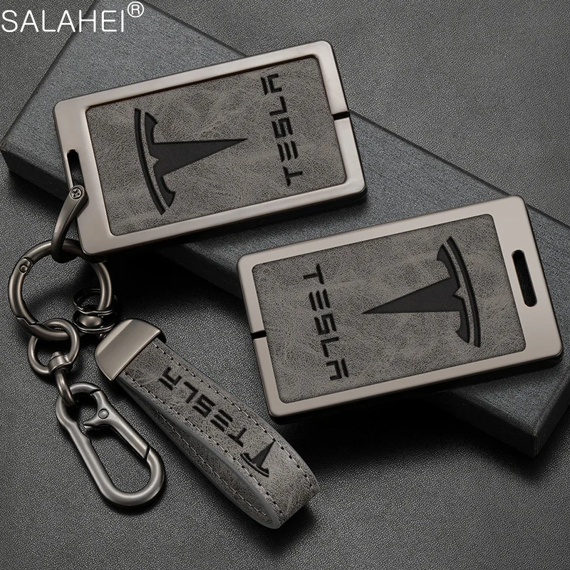 

Zinc Alloy Car Remote Key Fob Case Full Cover Holder Shell For Tesla Model 3 Model Y Card Protector Keyless Keychain Accessories