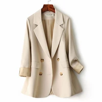 off white blazer womens loose 2022 spring and autumn new clothing double breasted suit womens jacket