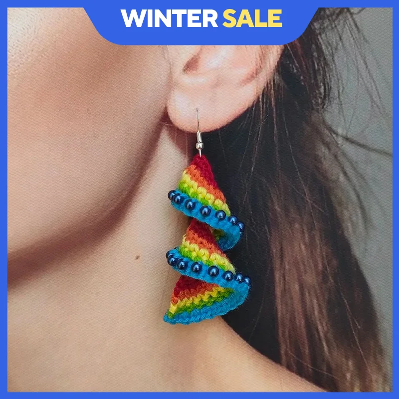 Оригинальные 2024 новые красочные серьги с синими бусинами для женщин модные