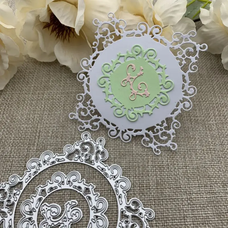 

4Pcs Flower lace frame Metal Cutting Dies For DIY Scrapbooking Decorative Embossing Handcraft Die Cutting Template Mold