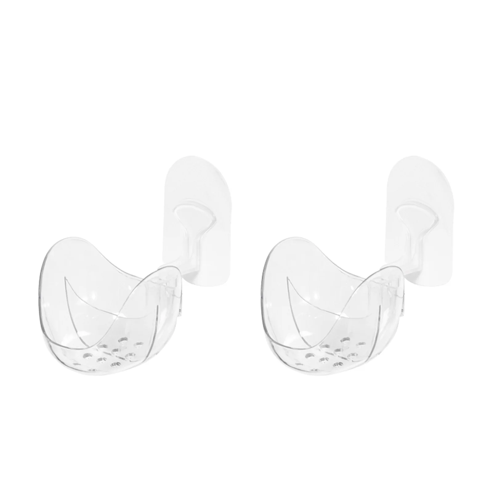 

2pcs Home Bathroom Universal Sponge Holder Space Saving Wall Mounted Transparent PET Easy Install Self Adhesive Practical