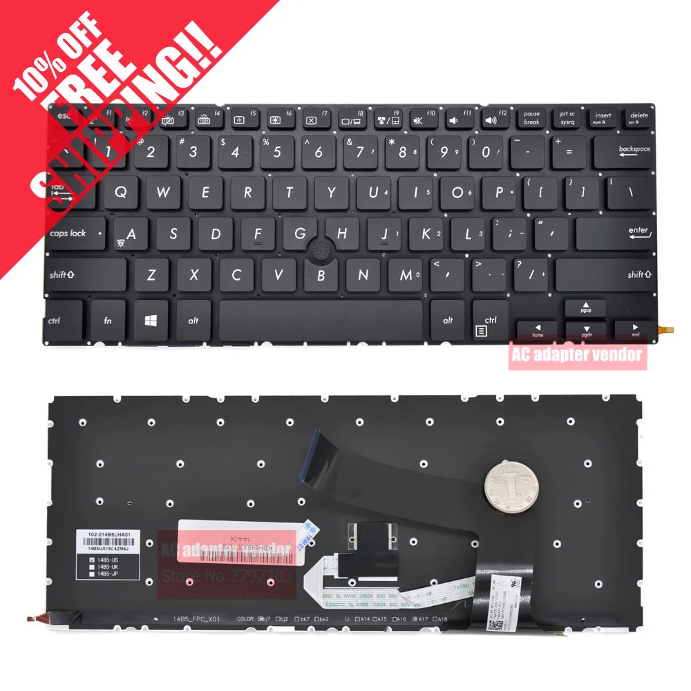FOR ASUS Pro BU201 BU202 backlight laptop keyboard