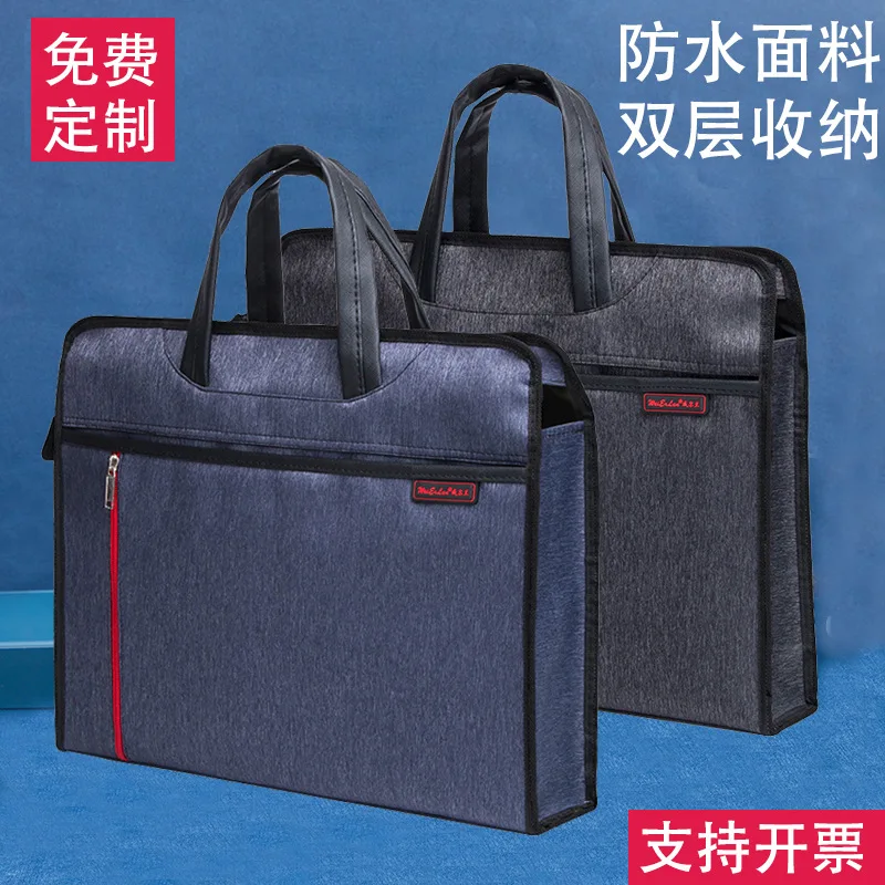 

Oxford cloth hand-held briefcase office meeting document bag a4 data document bag folder document case filing organiser