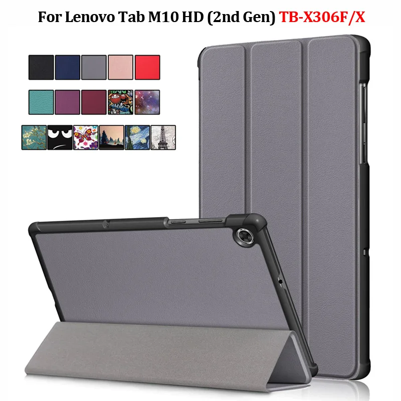 

For Lenovo Tab M10 HD 2nd Gen Magnetic Fold Leather Stand Tablet Shell Funda For Lenovo Tab M10 HD Case tb x306f x505 x605 Cover