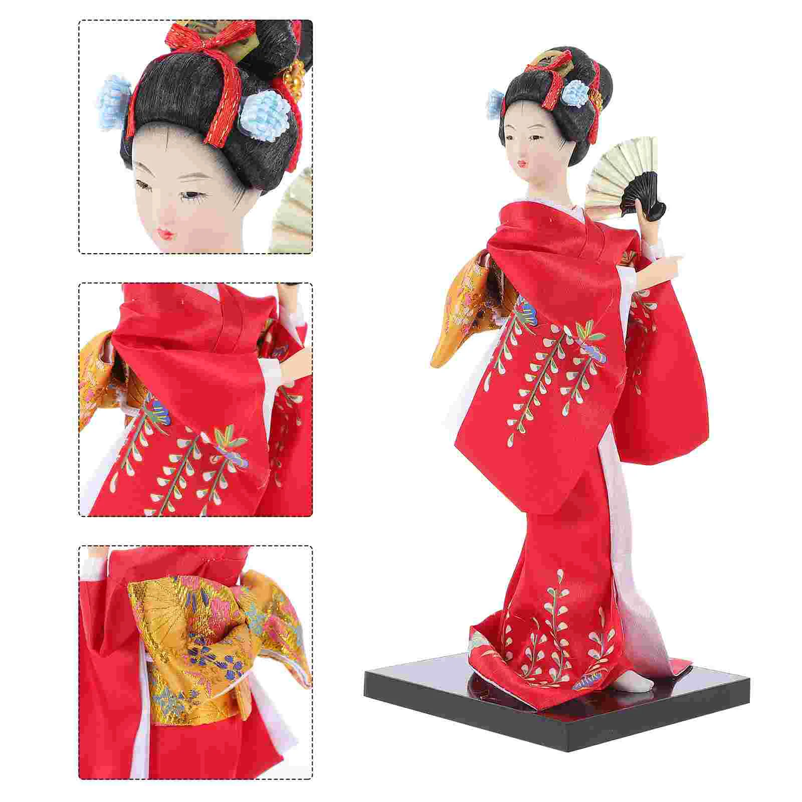 

Mustard Seeds Ornaments Office Japanese Decor Home Geisha Statue Textile Humanoid