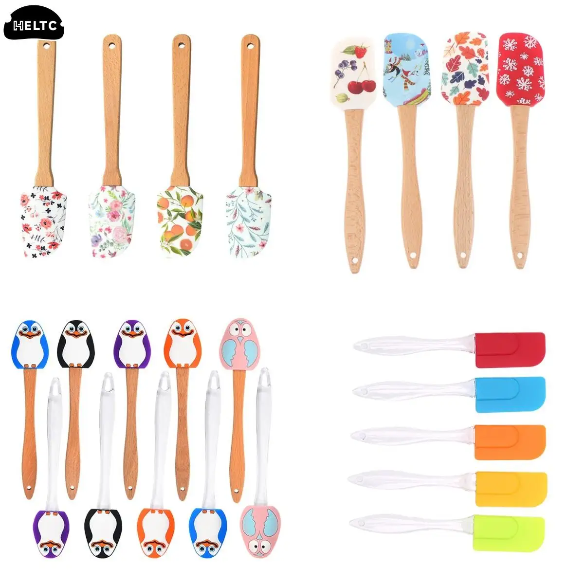 

1 шт. креативный силиконовый Гладкий шпатель с деревянной ручкой, шпатель для крема, торта, шпатель для торта, инструмент для выпечки, инстру...